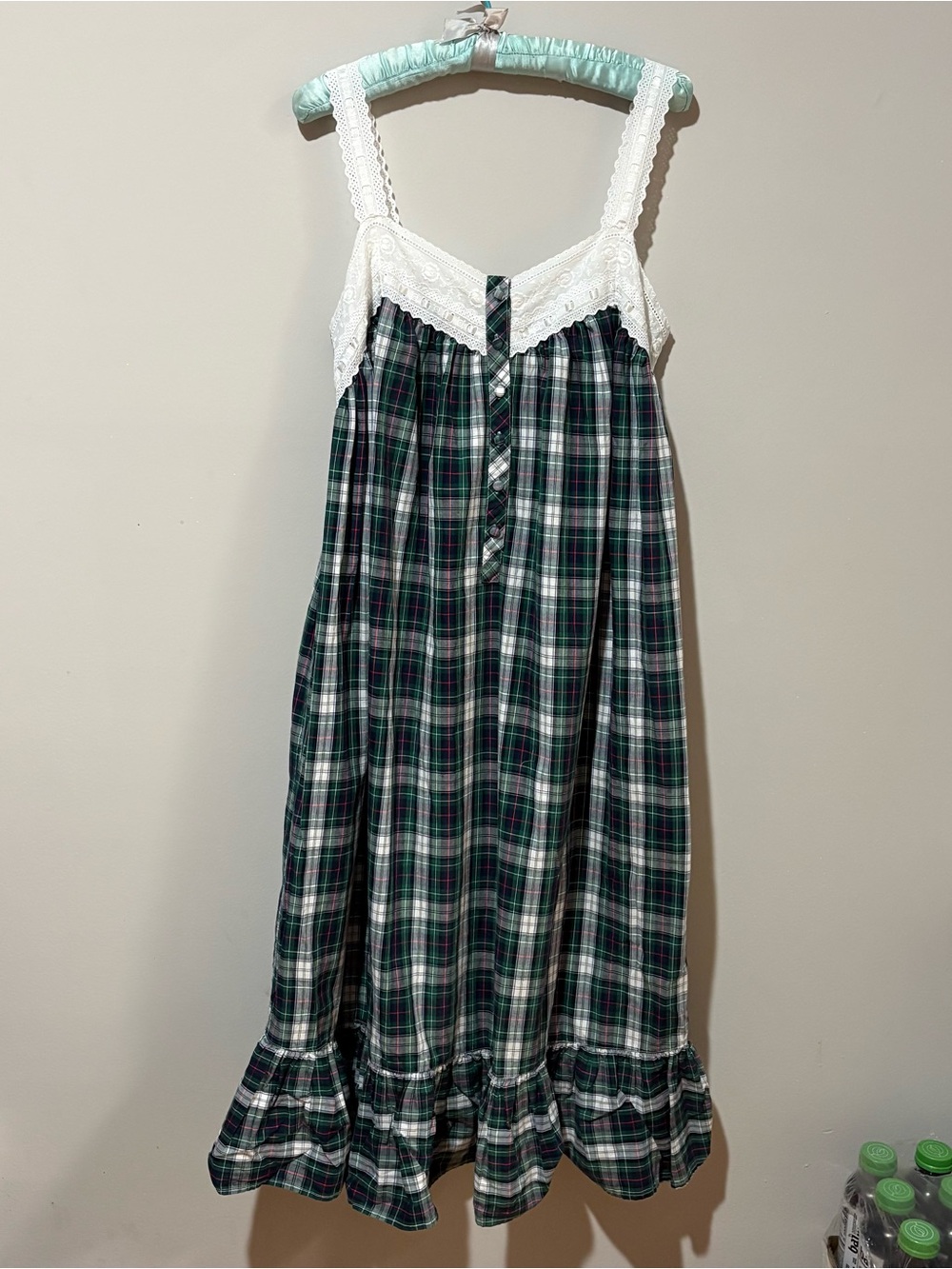 80s Victoriaās Secret plaid nightgown